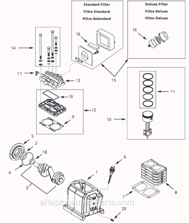 Page A Diagram and Parts List for VT781X  Campbell Hausfeld Compressor